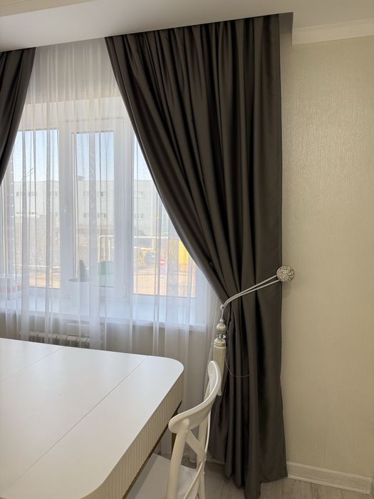 Шторы бэкаут серый