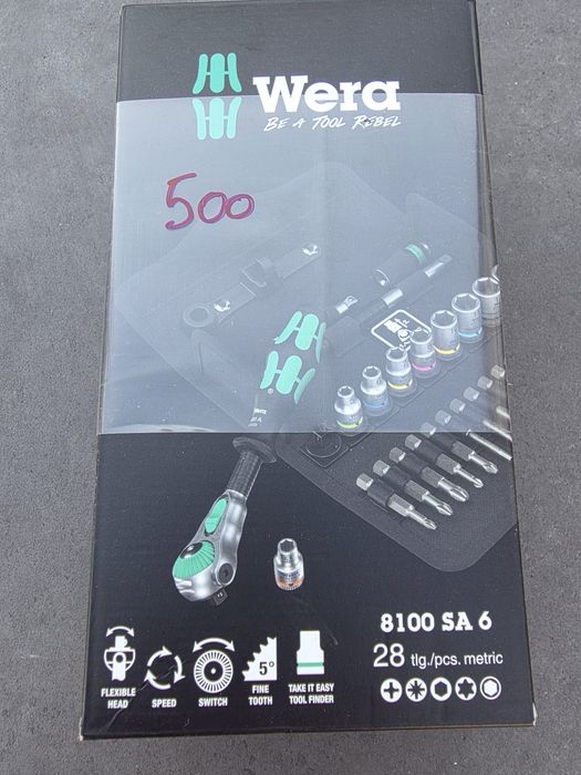 Trusa cu tubulare si biți  WERA 8100 SA6 1/4"