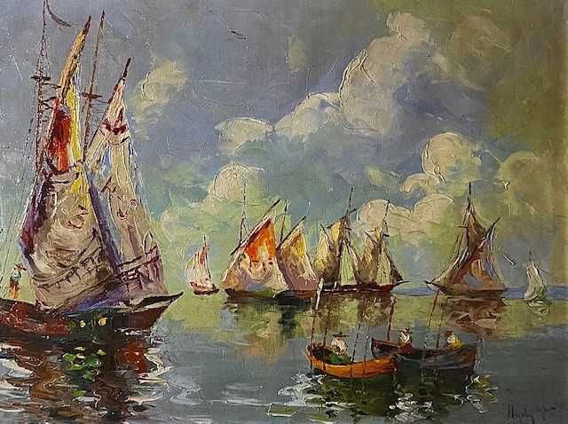 Tablou VECHI, impecabil, semnat Rudolf NEGELY. 80x60cm(100x80 cu rama)