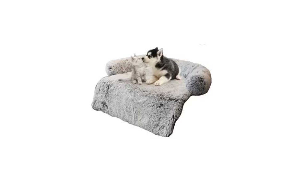 Patura pufoasa pentru animale de companie, Alb murdar, 85x100x17 cm