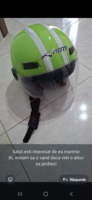 Vand pereche casca verde moto scuter A Pro marimi M, XL