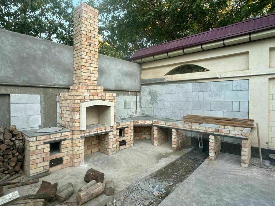 СТРОИТЕЛЬСТВО летней кухни.Барбекю. Очаги. Камин.