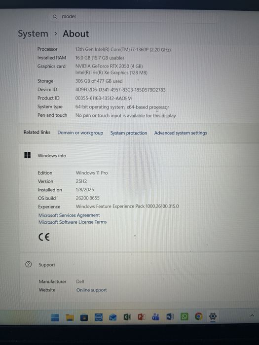 Laptop Dell Vostro 16 5630, i7 Gen. 13, 16GB RAM, RTX 2050, 512GB SSD