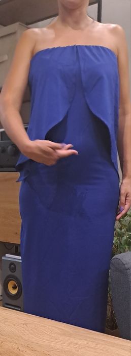 Официална турско синя дълга рокля