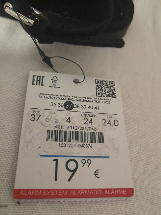 Balerini negri Bershka cu bareta la spate mărimea 37