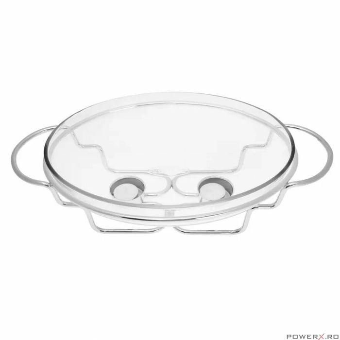 Vas termorezistent oval, 3L, chafing dish cu lumanare, incalzitor