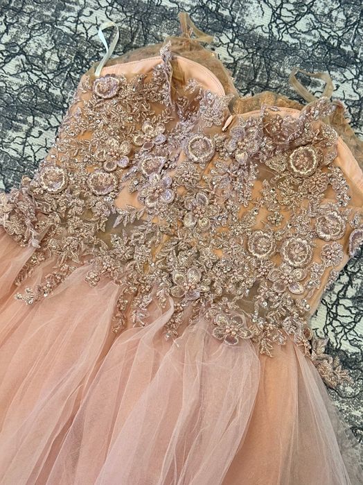 Бална/Официална дълга розова рокля