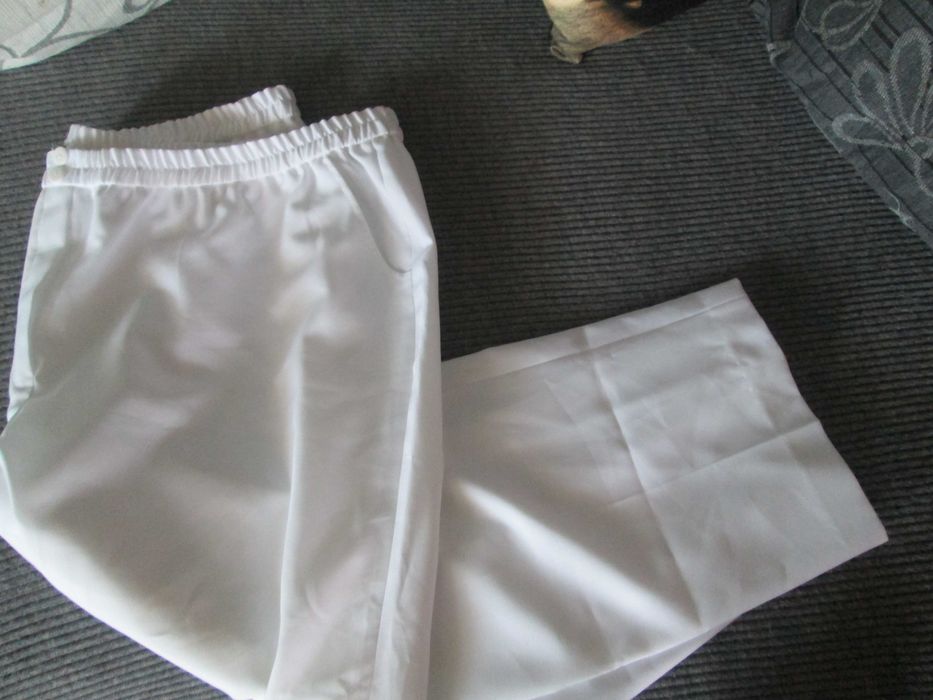pantaloni albi dame extralarge