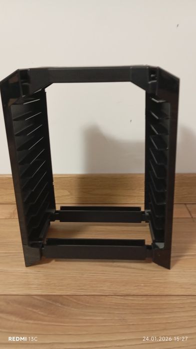 Suport organizator CD / DVD / jocuri – plastic negru