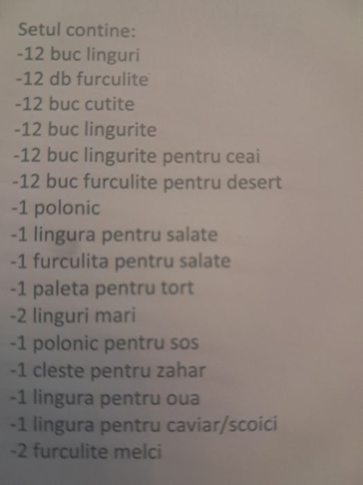 Set de tacâmuri auri arginti 84 piese de 12 persoane