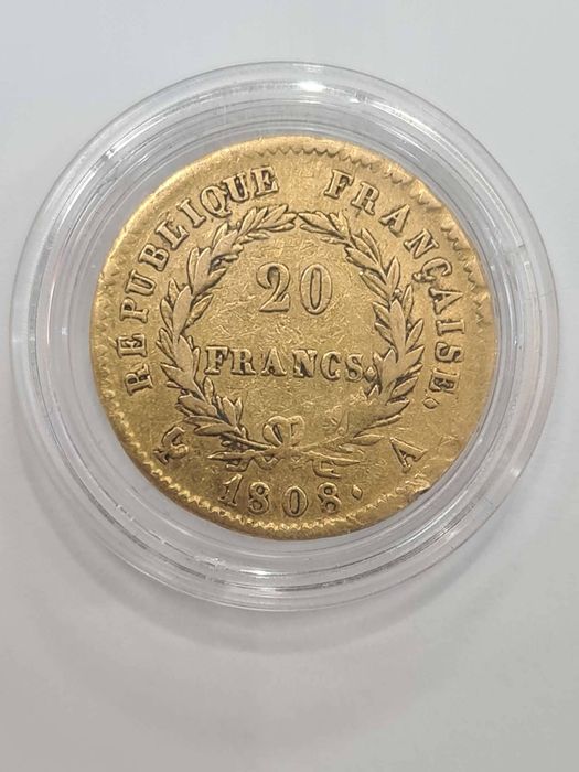 Moneda din aur 20 franci 1808 A, Napoleon Emperor