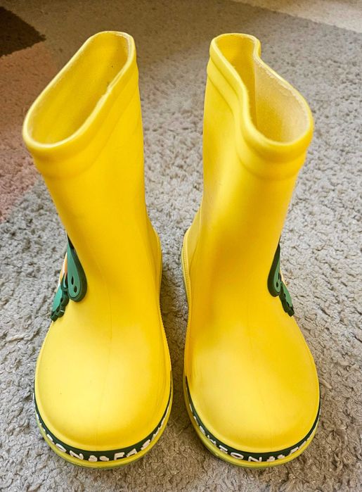 Детски гумени ботуши с динозавър, Жълт Цвят