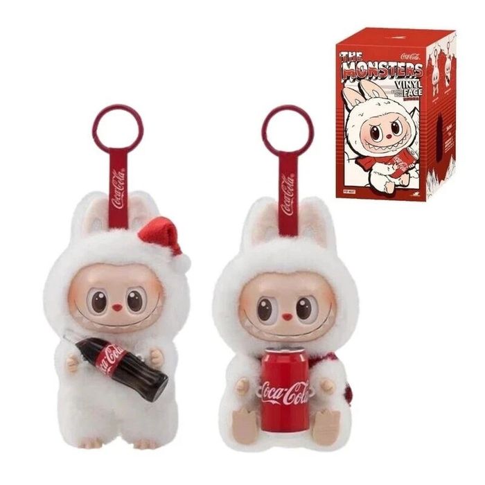 Figurina LABUBU cu agatatoare cu sticla Coca-Cola, editie limitata