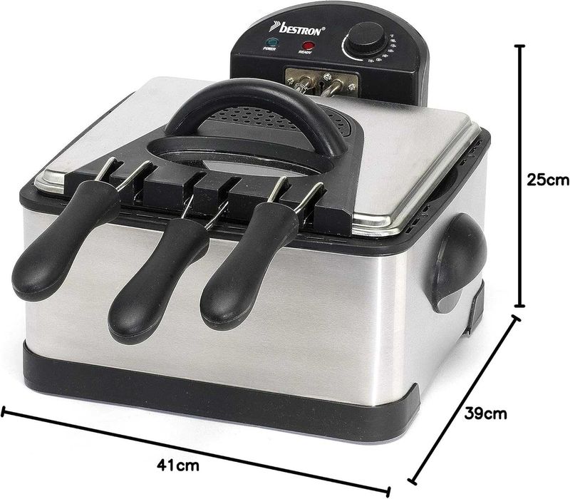 Фритюрник Bestron Family DF402B, 4.5 литра, 3 кошници,  2000 W