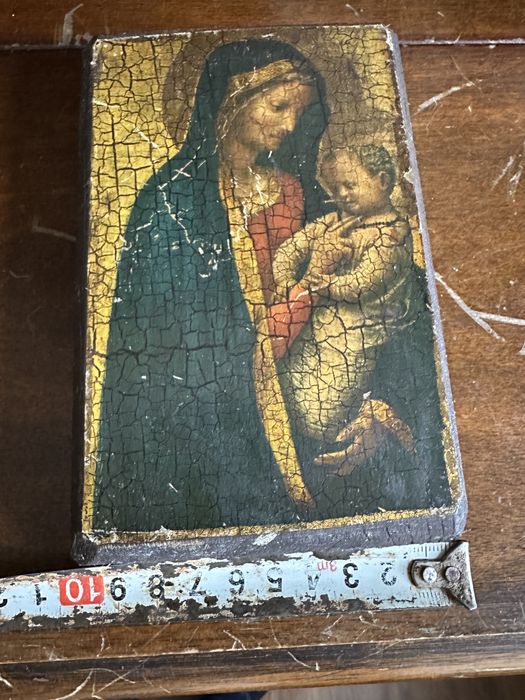 Icoana religioasa pe lemn Madona cu Pruncul  1984