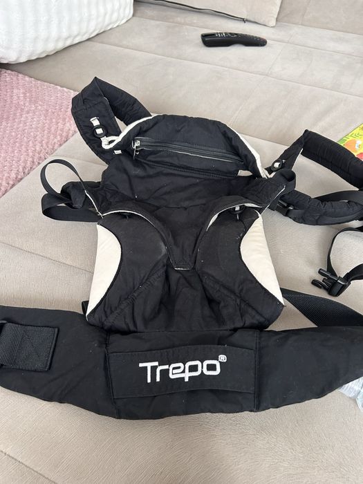Marsupiu Ergonomic Trepo®, Port-bebe cu 3 pozitii de purtare, 100% bumbac, pana la 20 kg Negru