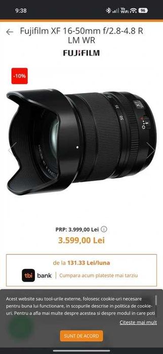 Obiectiv fujifilm 16-50 f 2.8/4.8 R LM WR ca nou