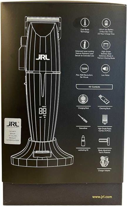 Контурна машинка за подстригване JRL Ghost White, Cool Blade, акумулаторна