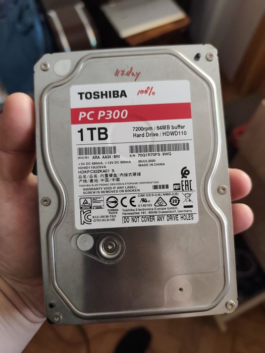 Hard-disk desktop Toshiba 1tb 100%