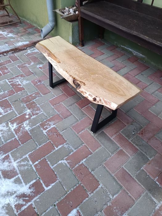 Masa cafea stejar picioare metalice