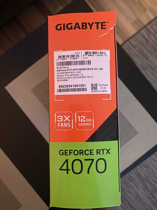 Placa video GIGABYTE GeForce RTX™ 4070 WINDFORCE OC 12GB