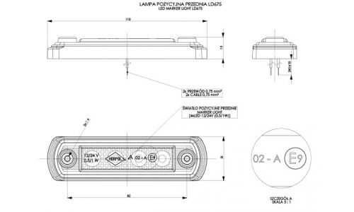 1 бр. ЛЕД LED габарити светлини с 4 диодa 12-24V  3 цвята , Полша