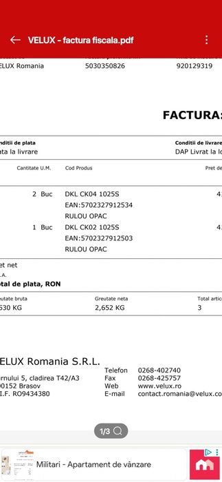 Velux de vanzare