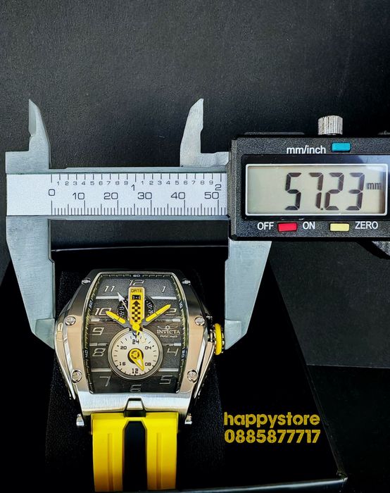 INVICTA Racing Monza Yellow steel 57mm, Инвикта нов ръчен часовник