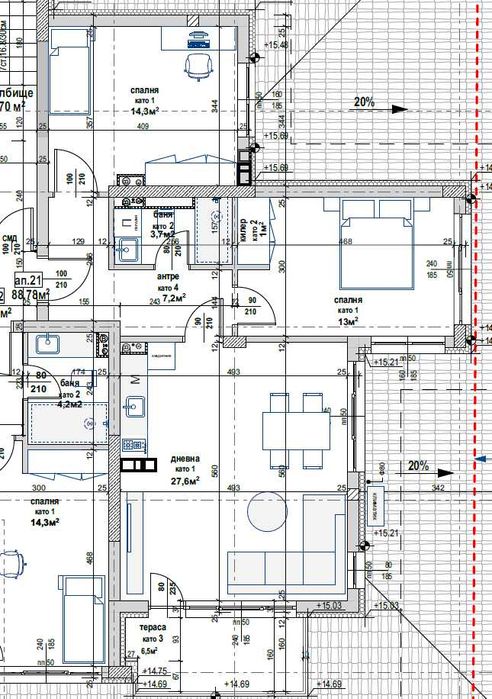 Продава се Тристаен апартамент в Стара Загора, Железник - център - 102 кв.м за 677 €/кв.м - Снимка #1