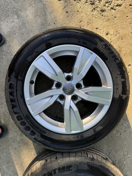 Jante Audi R16 5x112 cu anvelope de vara 205 60 16 Goodyear (sau schimb cu jante de VW 57.1)