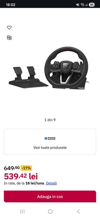 Volan Hori Apex Racing Wheel compatibil  PC / PS4 / PS5
