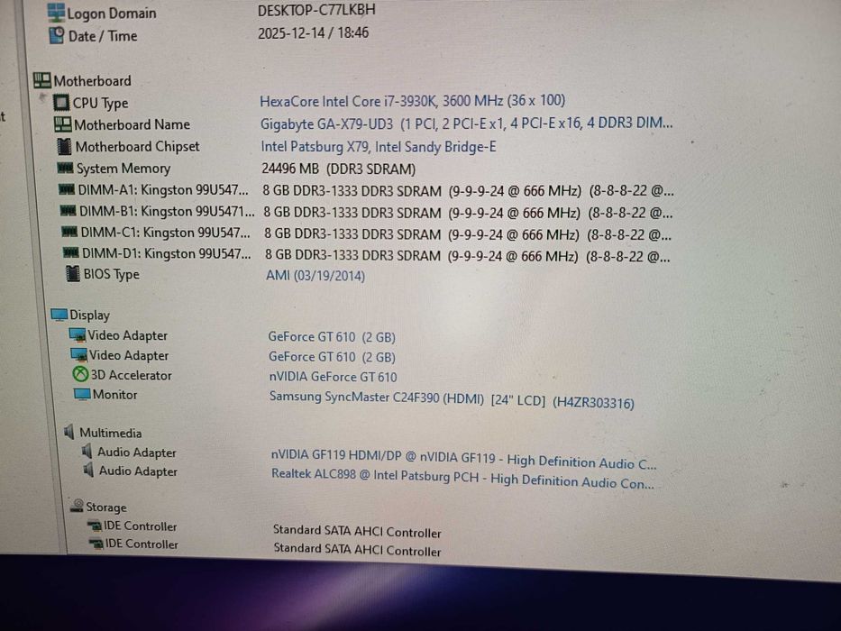 Kit gaming, Core i7 3930K + Gigabyte X79 + 24gb ram
