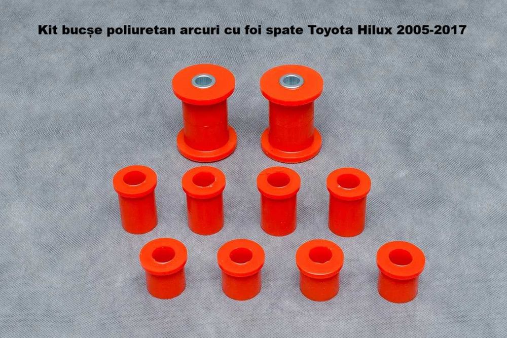 Kit bucse Toyota Hilux 1988-2017 pentru arcuri cu foi spate-Poliuretan