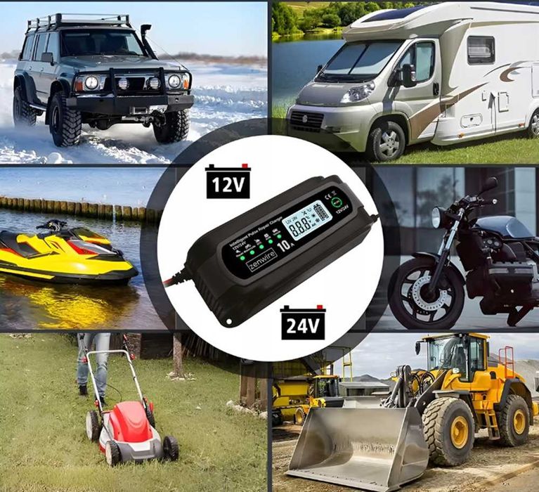 Многофункционално зарядно устройство за акумулатори 10A - 12V/24V