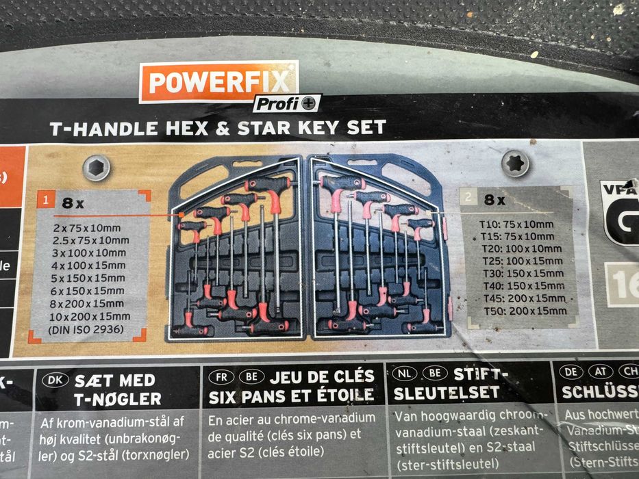 Комплект шестограми и TORX Г-образни 16 бр