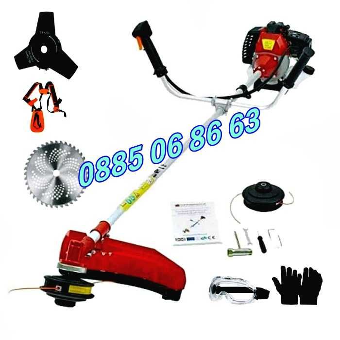 Бензинов тример 74 куб., моторна косачка за трева + самар