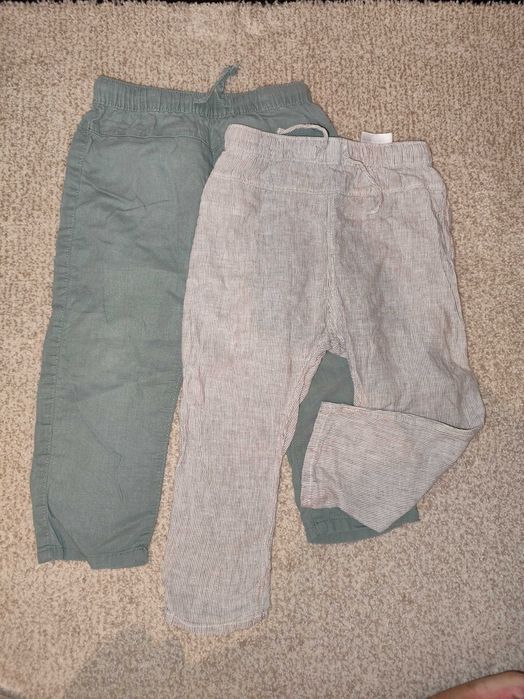 Hm pantaloni din in măr 92 , bluze din muselina măr 92-98