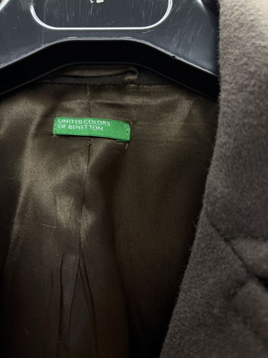 Шоколадово кафяво вълнено палто beneton