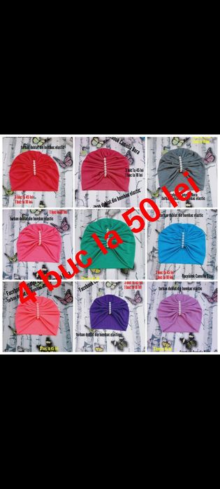 Turbane bumbac elastic 4 buc la 50 lei