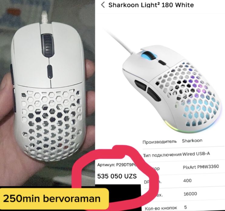 Sharkoon light 180 holati ideal kimga qzu bosa tel qlila