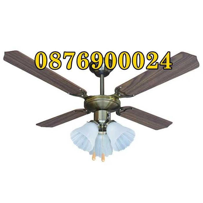 ПРОМО! Таванен вентилатор с осветление ф105см 55W 4 перки 3 осв.тела