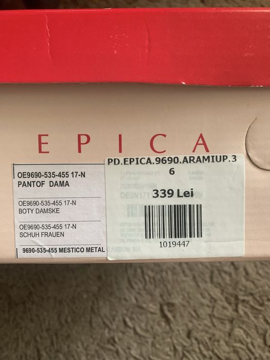 Pantofi piele eleganti, noi, nepurtati,in cutie