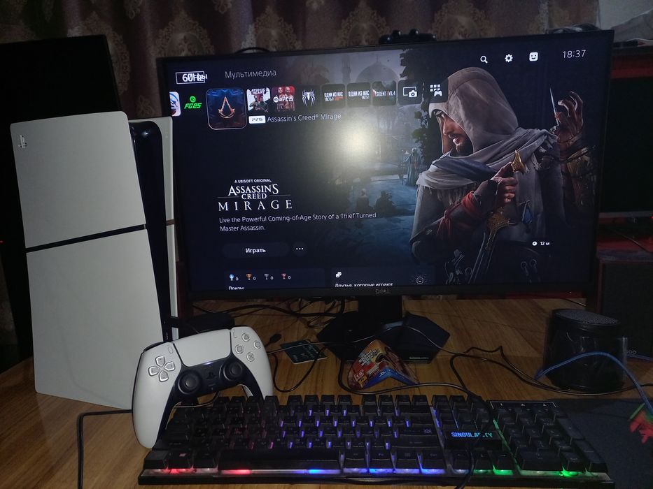 PS5 slim ideal original djoystik bor o'yinlar yozilgan karobka dakumen