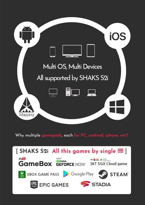Gamepad SHAKS S2b Bl (Android, Ios, Pc) Multiplatform