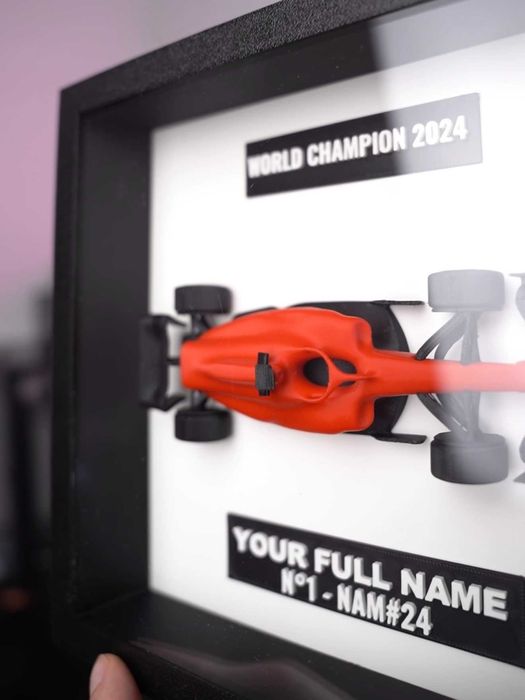 Tablou 3D masina Formula 1 personalizat nume numar cadou