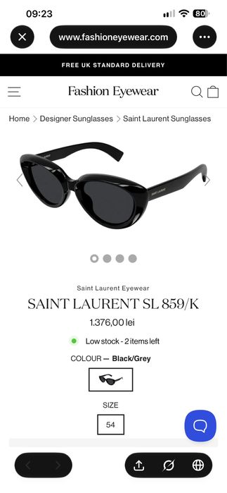 Ochelari de soare Saint Laurent (YSL) model SL 859/K 001 + Bon fiscal ! Garantie ! Factura !
