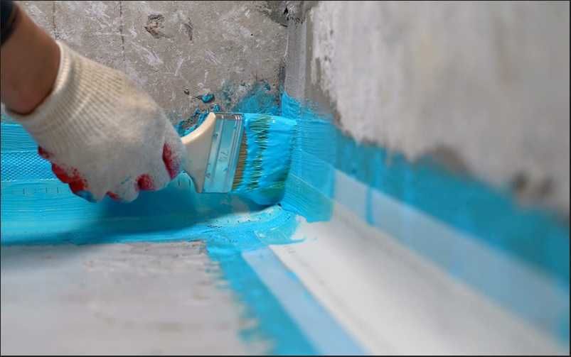 Гидроизоляция для ванной, под плитку, цветной, фракция 0,1 до 0,8 мм