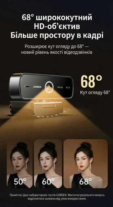 Веб-камера Ugreen CM926 (2K, 4 Мп)