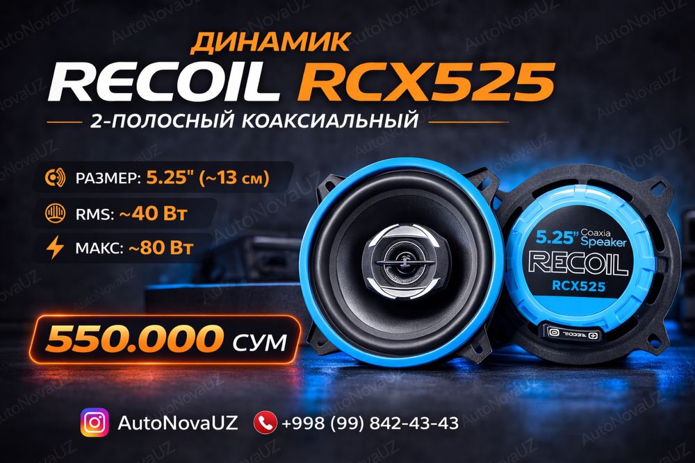 Nasiya | RECOIL RCX525 13см 40Вт коаксиальные динамики Рассрочка