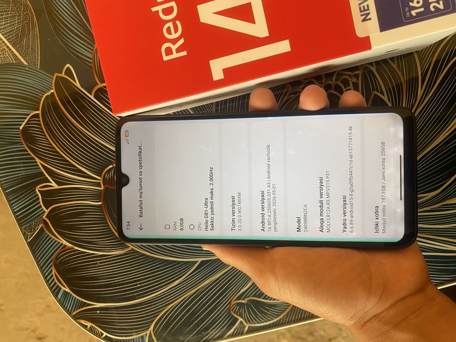 Redmi 14C 16/256 midnight black karobka dakument bor